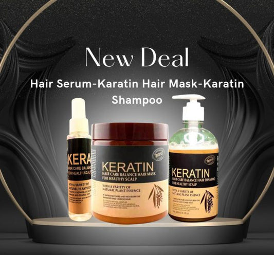 (new Deal) Pack Of 3 Iteams Keratin Hair Mask| Karatin Shampoo| Karatin Hair Serum ₨784